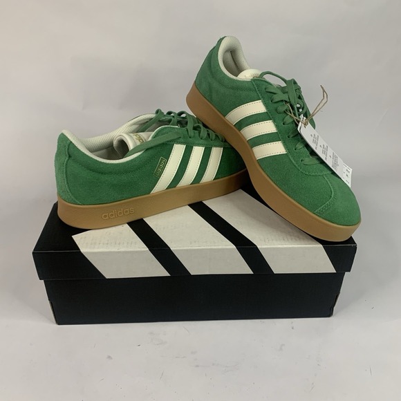 adidas Other - Adidas VL Court 2.0 Green Suede Sneakers Men's Lace Up Size 8 JH5077
